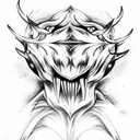 devil whispering tattoo design idea
