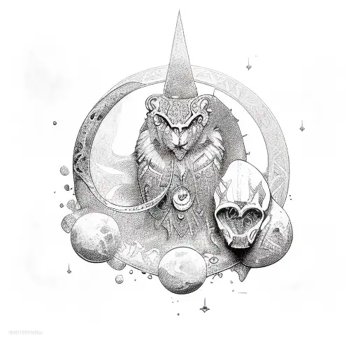 Hecate key 3 moons tattoo design idea