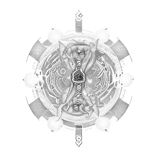 Hecate key 3 moons tattoo design idea