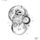 Hecate key 3 moons tattoo design idea