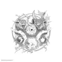 Hecate key 3 moons tattoo design idea