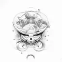 Hecate key 3 moons tattoo design idea