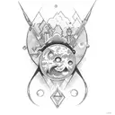 Hecate key 3 moons tattoo design idea