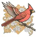 cardinal flying tattoo design idea