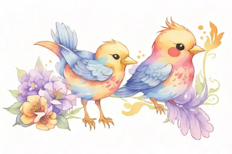 tweety bird character, and include quote 'You Are My Sunshine' along with elements of the sun and nature tattoo design idea
