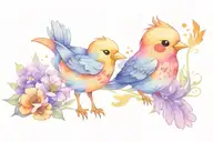 tweety bird character, and include quote 'You Are My Sunshine' along with elements of the sun and nature tattoo design idea