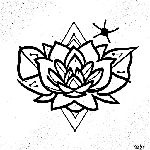 Constellation with lotus flower and chakras  tattoo design idea