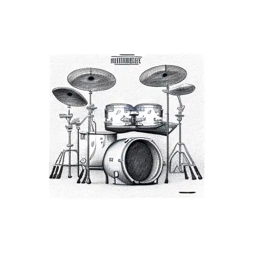 Drum Kit With...\ Tattoo Idea - BlackInk AIDrum Kit With...\ Tattoo Idea - BlackInk AI  