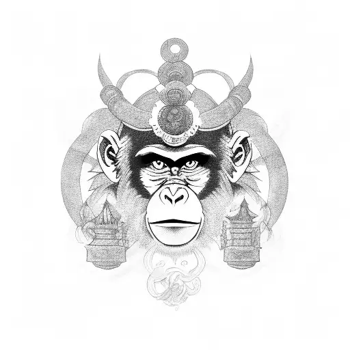 monkey king tattoo design idea