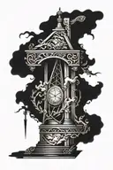 mideval guillotine tattoo design idea