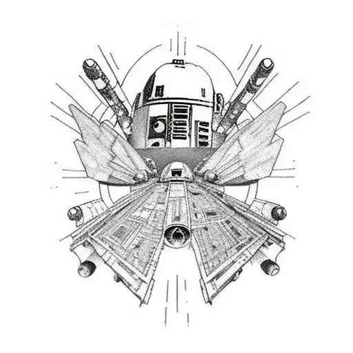 star wars x wing battle tattoo design idea