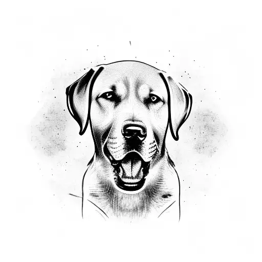 labrador dog outline  tattoo design idea