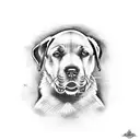 labrador dog outline  tattoo design idea