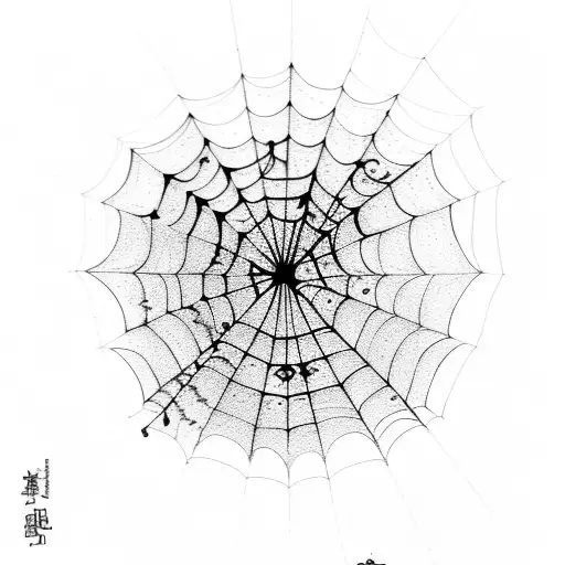 red orange and yellow spider web tattoo design idea