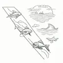 ocean themed matching friend different types tattoo design idea