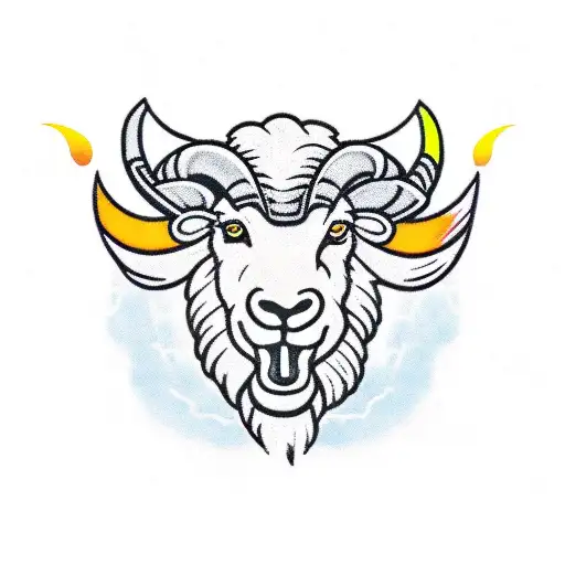 ram and fire and car tattoo design idea