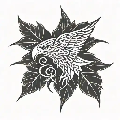 Celtic knot, maple leaf, eagle tattoo design idea