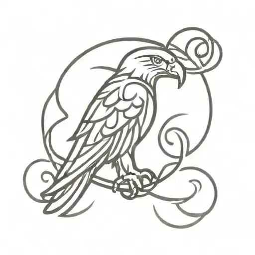 eagle, Celtic knot, Canadian maple leaf intertwined tattoo design idea