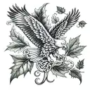Celtic knot, maple leaf, eagle heritage tattoo tattoo design idea