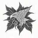 Celtic knot, maple leaf, eagle tattoo design idea