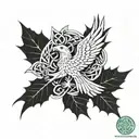 Celtic knot, maple leaf, eagle tattoo design idea