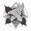 Celtic knot, maple leaf, eagle tattoo design idea