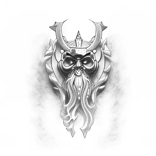Zeus com corvo tattoo design idea
