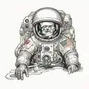 Astronaut helmet reflection tattoo design idea