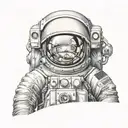 Astronaut helmet reflection tattoo design idea