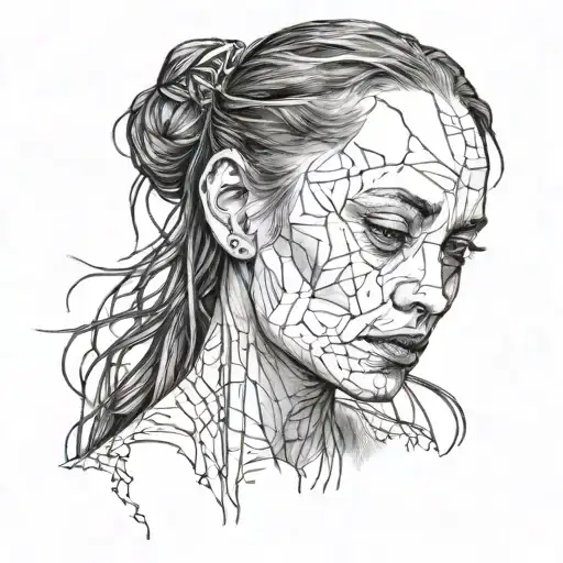 black work portrait of Fiona Apple  tattoo design idea