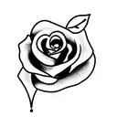 rose with a breast cancer ribbon tattoo design idea