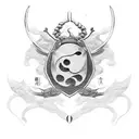 A Japanese-inspired tattoo of a coffee bean transforming into a samurai sword tattoo design idea