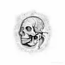 Benjamin Franklin mitad calavera  tattoo design idea