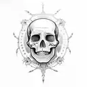 Benjamin Franklin mitad calavera  tattoo design idea