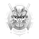 Aztec warrior cyborg tattoo design idea