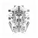 Aztec warrior cyborg tattoo design idea