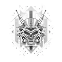 Aztec warrior cyborg tattoo design idea