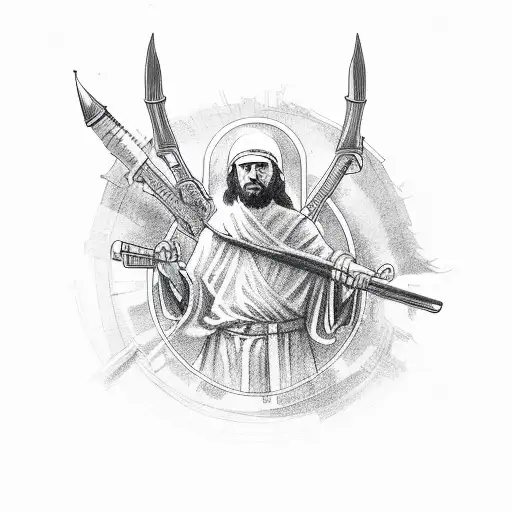 Hunting jesus tattoo design idea