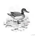 duck hunting tattoo design idea