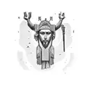 Hunting jesus tattoo design idea