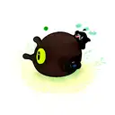 soot sprite riding a snail tattoo design idea