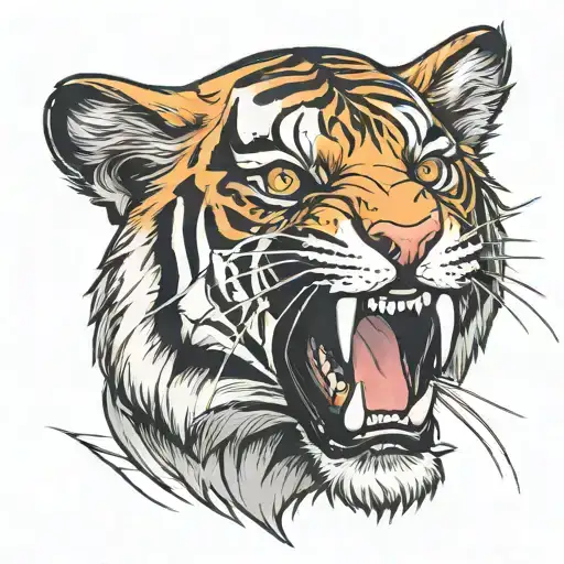 Tiger face tattoo design idea