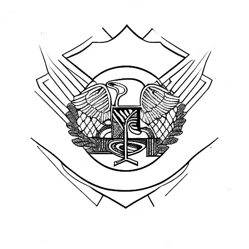 A blackwork tattoo of Corinthians stadium at sunset tattoo design idea