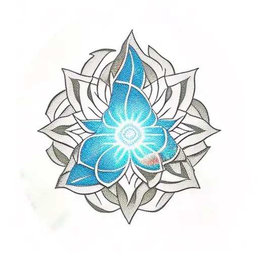 Avatar last airbender white lotus symbole with flowers and leafs, on ribcage tattoo design idea