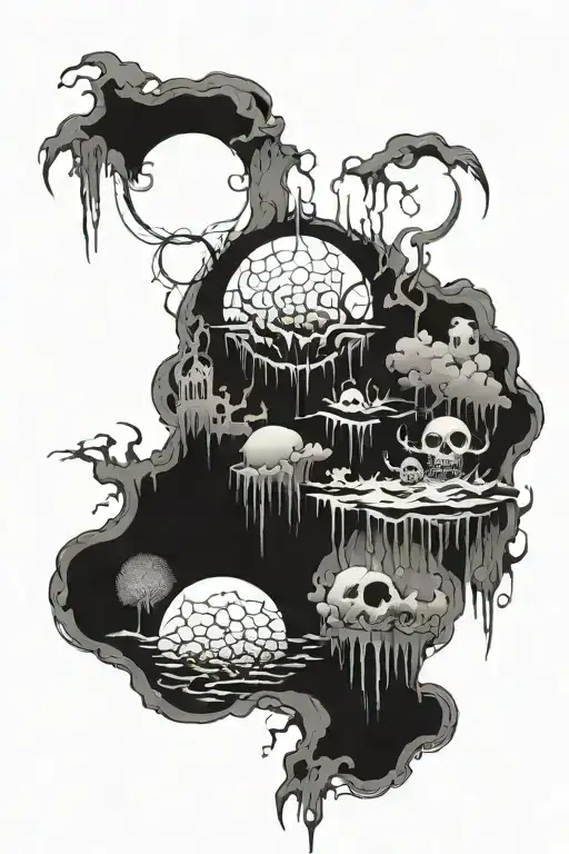 when you gaze long into the abyss tattoo design idea