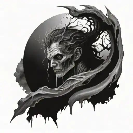 when you gaze long into the abyss tattoo design idea