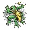 scorpion on a frog tattoo design idea