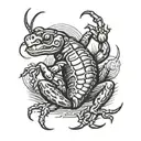 scorpion on a frog tattoo design idea
