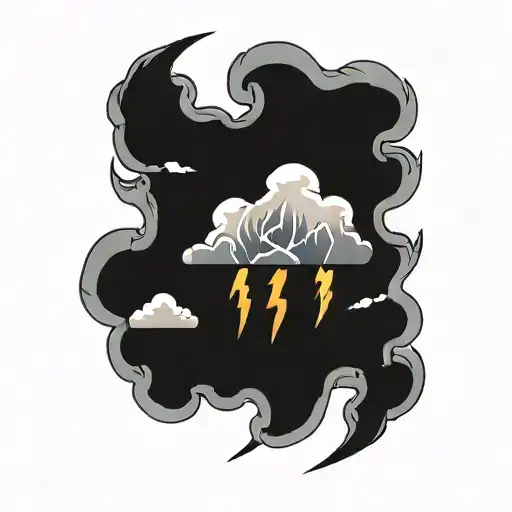 thunder storm tattoo design idea