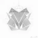 triangle, each corner have 1 word. top corner word: Destiny. bottom right corner have: karma. left corner: intuition  tattoo design idea